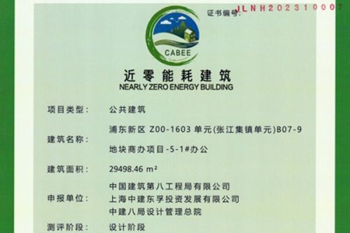 中建八局首个自主投资、规划、设计、建设、运营的“近零能耗建筑”项目通过认证