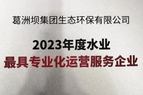 葛洲坝生态环保公司蝉联“水业最具专业化运营服务企业”榜单