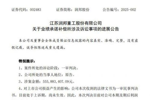 又一环保企业家对赌失败，需支付5.56亿元业绩补偿款