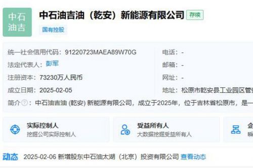 中石油7.3亿在吉林成立新能源公司