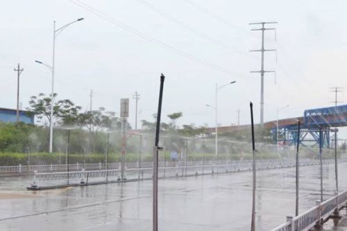无死角覆盖！广西钢铁这套双模式抑尘系统投入使用