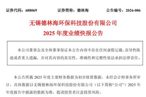 德林海：2025年实现净利润5230.75万元，同比扭亏为盈